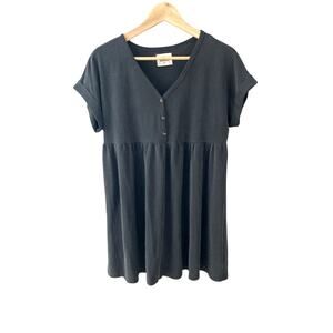 Things Between Short Sleeve Babydoll Dress Gray Medium